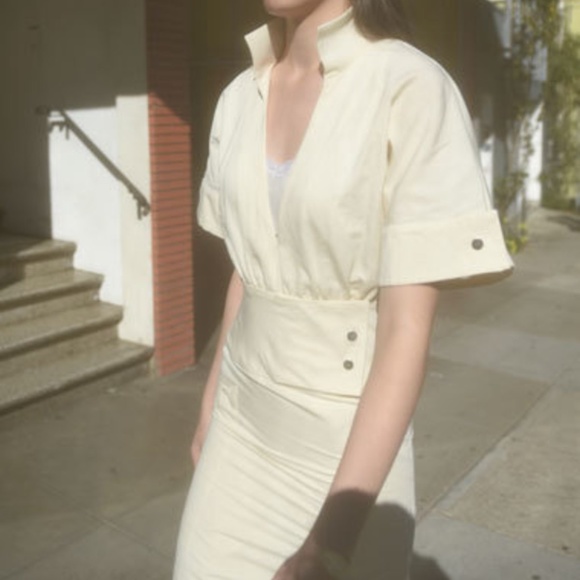 Wanda Nylon Dresses & Skirts - Mid length French off-white dress
